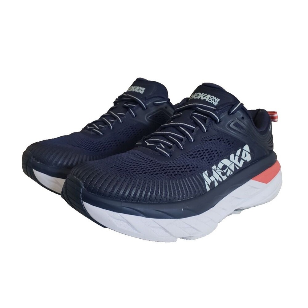 Hoka One One Bondi 7 Women's Size 6.5 Blue Orange White Running 1110519-BIBBL
